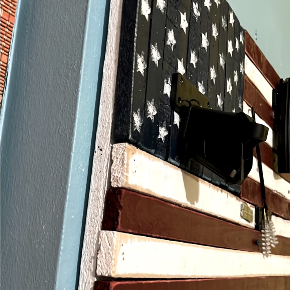 Handmade wood American Flag Tactical wall art. 3 magnets that hold up to 35lbs